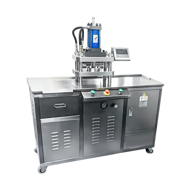 Macchina compattatrice idraulica per polveri con pressatura superiore semiautomatica per il trucco Macchina compattatrice idraulica per polveri con pressatura superiore semiautomatica per il trucco